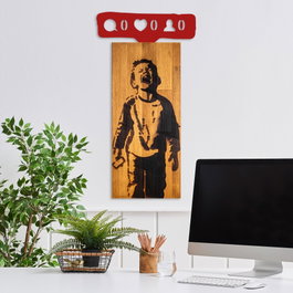 Wallity Banksy - Crying Boys Accesorio decorativo de pared de madera